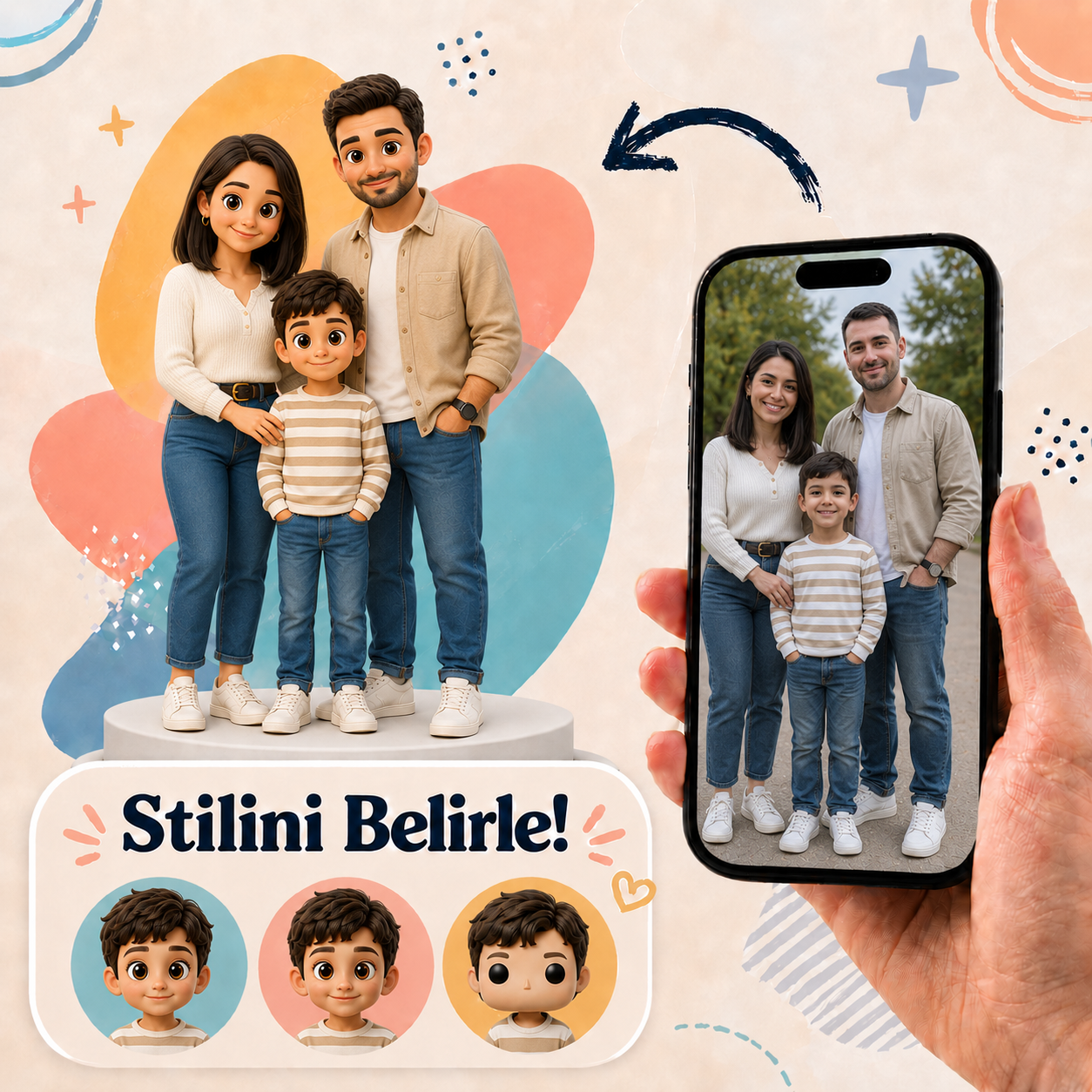Aile Figürü 3 Kişilik
