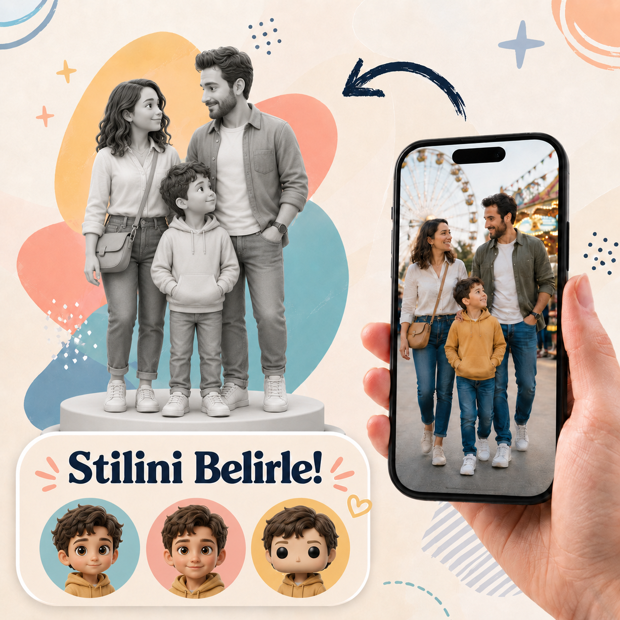 Boyanabilir Aile Figürü