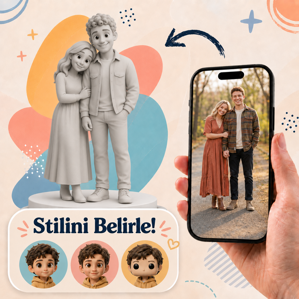 Boyanabilir Çift Figürü