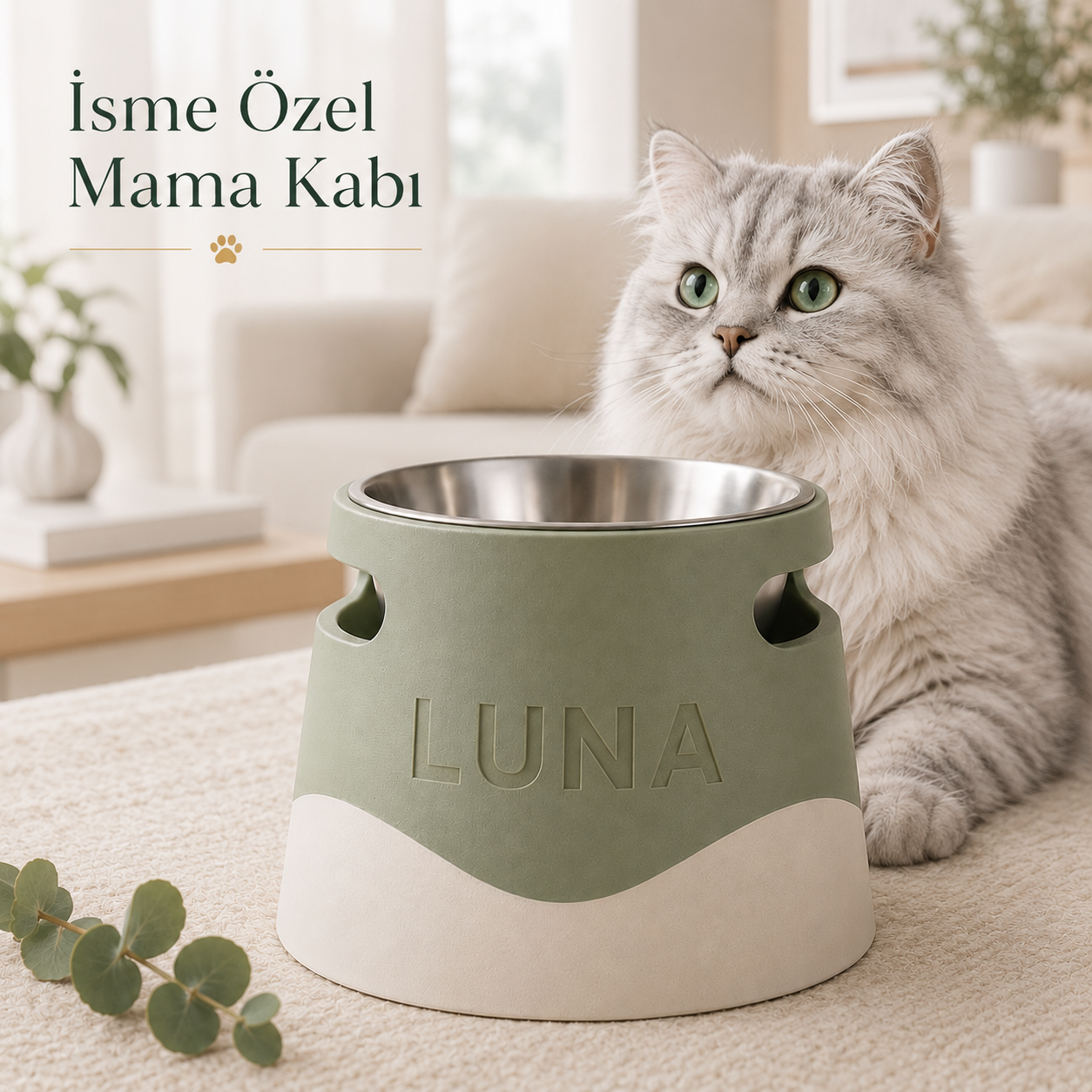İsime Özel  304 Çelik Mama Kabı